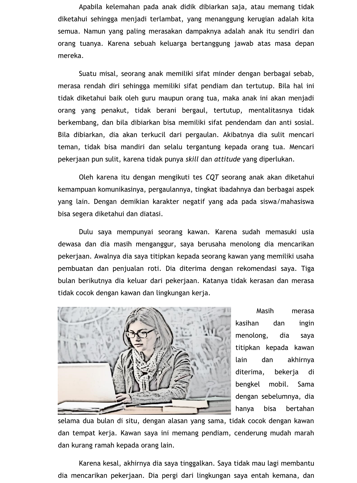 KEUNTUNGAN TES CQT UNTUK SISWA DAN ORANG TUA